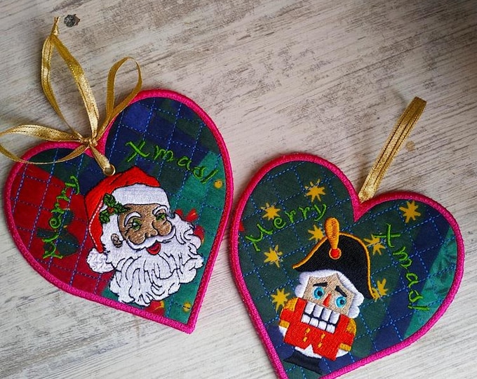ITH Christmas hearts Machine embroidery designs - Instant download files