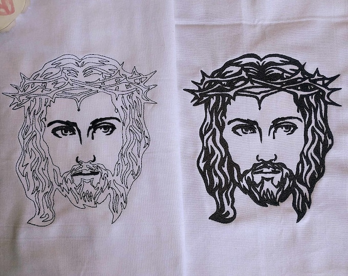 Jesus Machine embroidery designs - fill and light stitch - instant download files