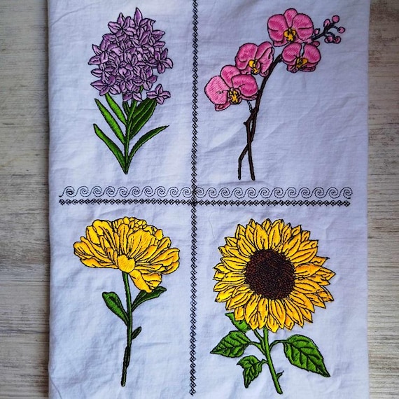 Florals set 2 - Machine embroidery designs set - Instant download file