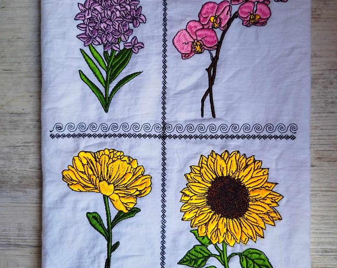 Florals set 2 - Machine embroidery designs set - Instant download file