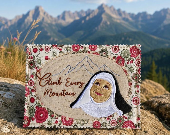 ITH Climb every mountain card Machine embroidery design - Instant download file