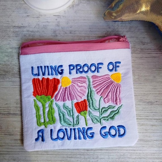 ITH Living proof floral purse - fully lined - Machine embroidery design - Instant download file