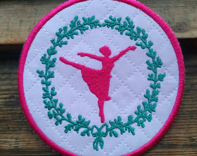 Ballerina coaster #2 Machine embroidery design - Instant download (In many formats)