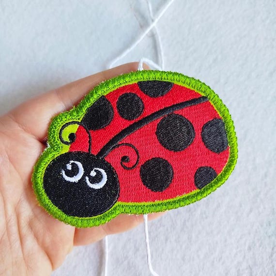 ITH Ladybug tag Machine embroidery design - Instant download file