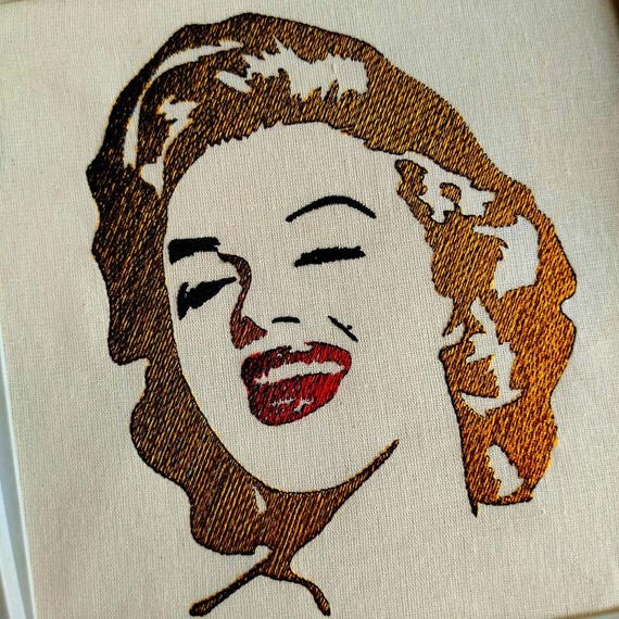 Marilyn in color Machine embroidery design - Instant download file