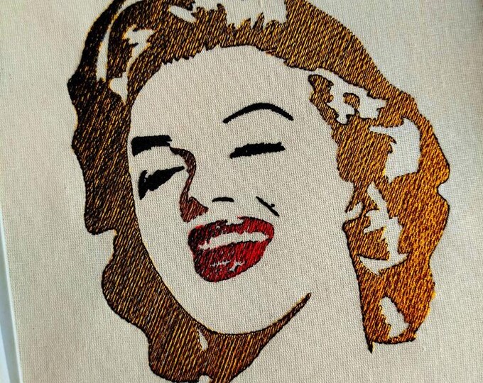 Marilyn in color Machine embroidery design - Instant download file