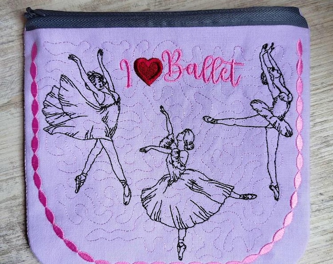 ITH I love ballet machine embroidery design - Instant download file