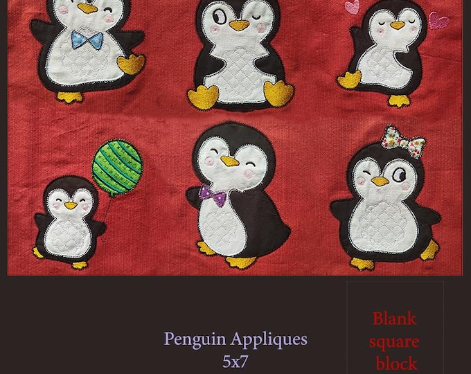 Penguin appliques Machine embroidery designs - Instant download file