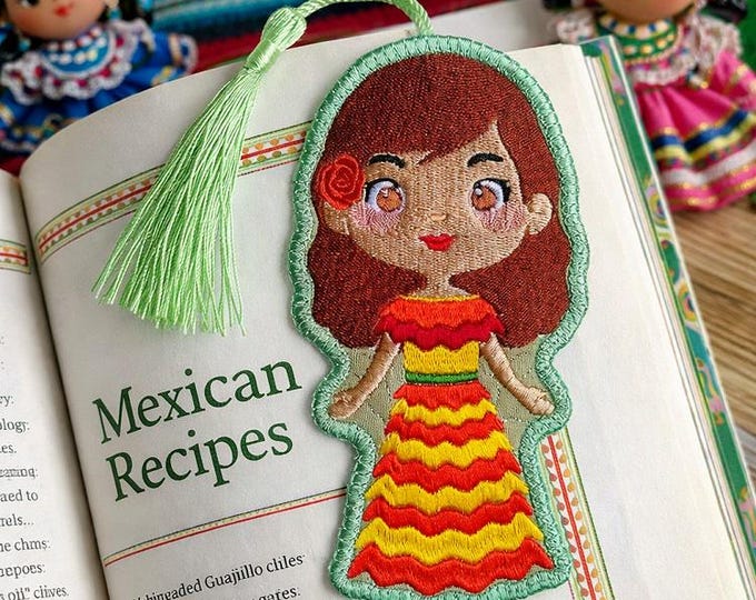 ITH Mexican charm bookmark Machine embroidery design - Instant download file