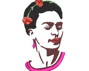 Diseño de bordado a máquina de Frida: archivo de descarga instantánea, arte digital