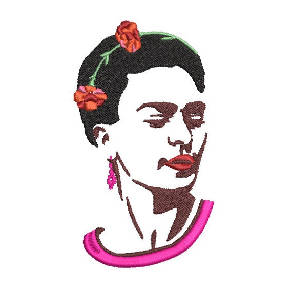 Frida machine embroidery design - instant download file, digital art