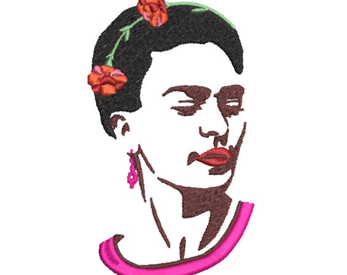 Frida machine embroidery design - instant download file, digital art