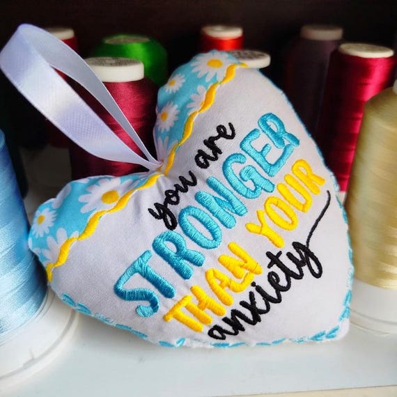 ITH you are stronger than your anxiety heart - Machine embroidery design - Instant download file