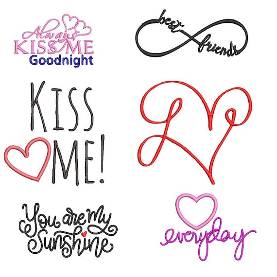 Writings Machine embroidery designs set - Instant download files