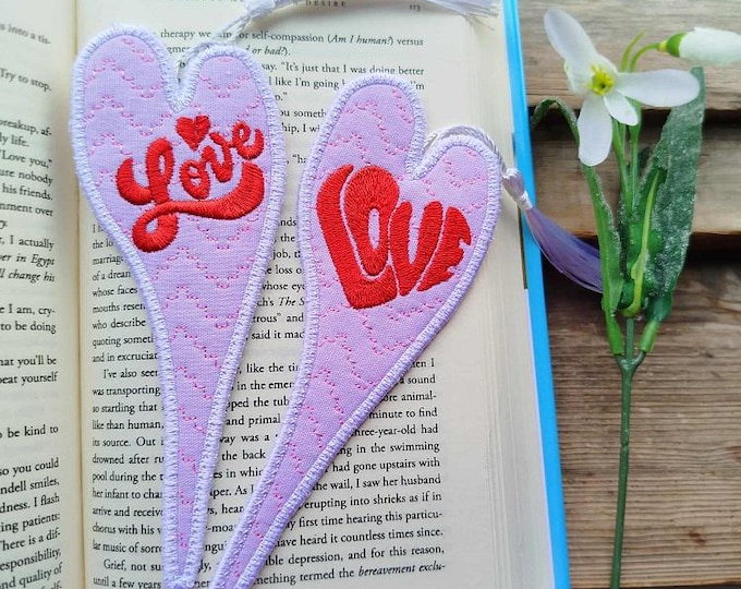 ITH Heart bookmarks Machine embroidery designs set - Instant download files