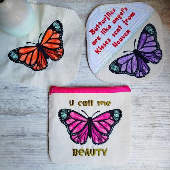 Beautiful butterflies Machine embroidery designs set - Instant download file