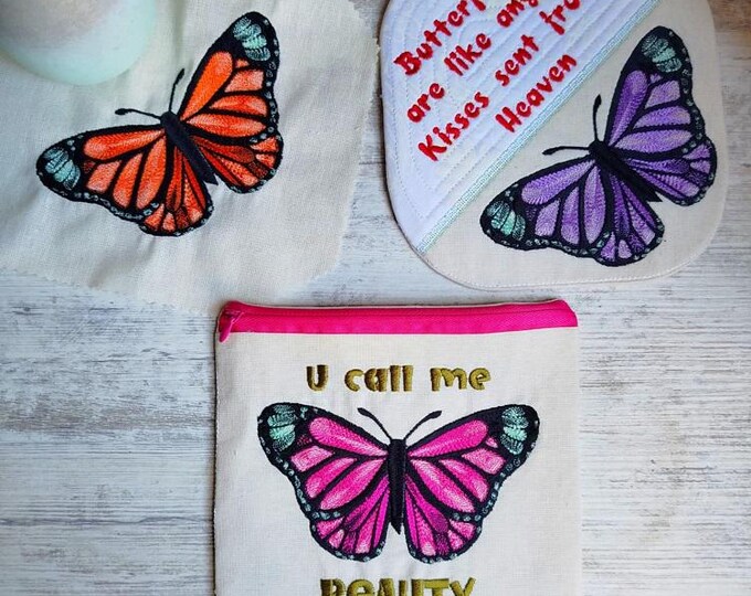 Beautiful butterflies Machine embroidery designs set - Instant download file