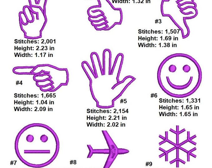 Signs Machine embroidery designs - Instant download files