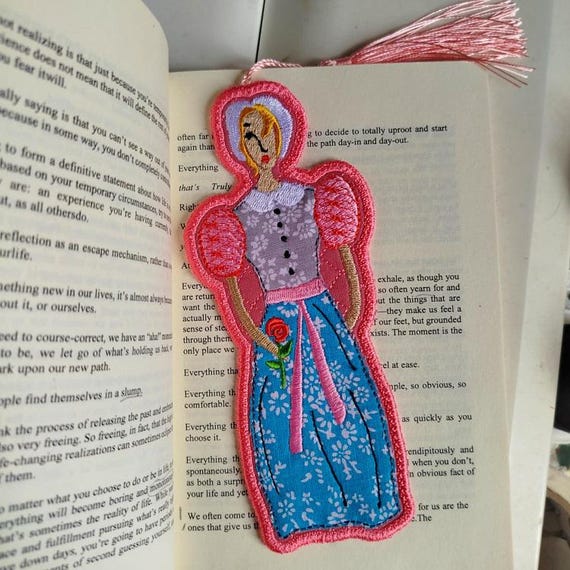 ITH Laras handdrawn bookmark Machine embroidery design - Instant download file