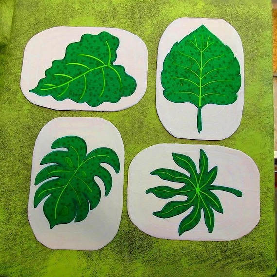 ITH Boho leaves placemats Machine embroidery designs - Instant download files