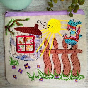 Bolso de mano para el hogar ITH Village Diseño de bordado a máquina - Archivo de descarga instantánea