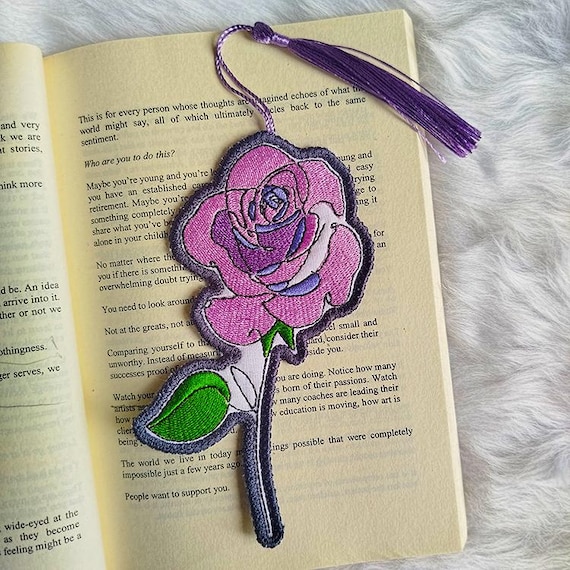 ITH Rose bookmark Machine embroidery design - Instant download file