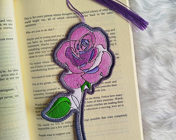 ITH Rose bookmark Machine embroidery design - Instant download file