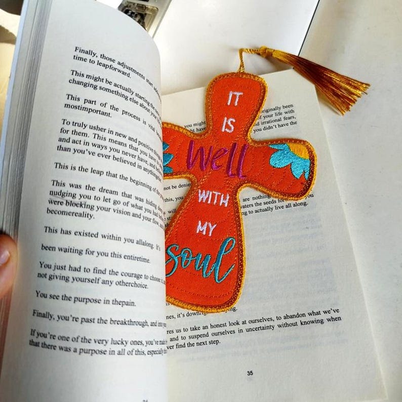 ITH It is Well With My Soul Bookmark Machine Embroidery Design ...
