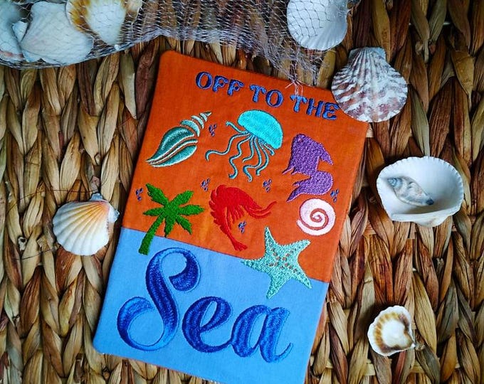 ITH Off to the sea Mugrug Machine embroidery design - Instant download file