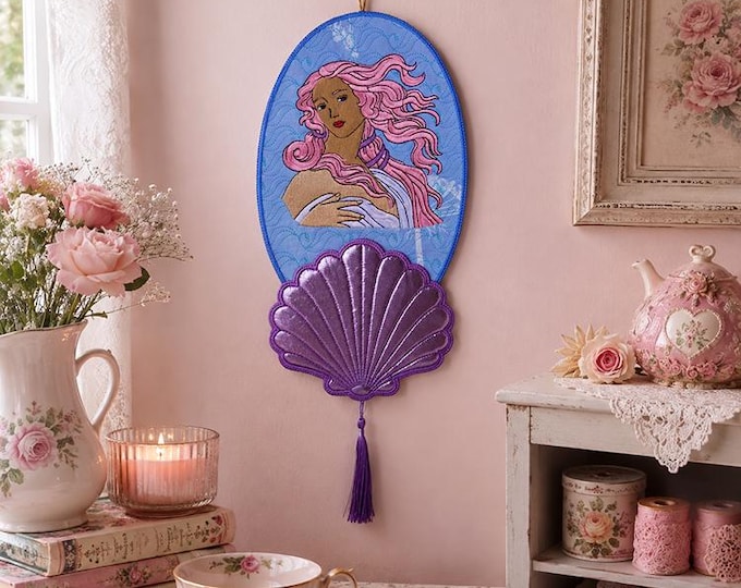 Single hooping ITH Aphrodite wall hanger  - No SEW format - Machine embroidery design - Instant download file