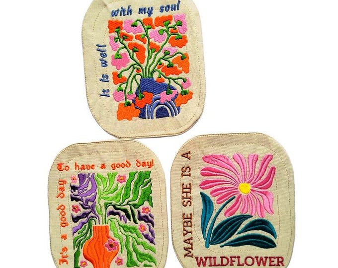 ITH Love for florals mugrugs Machine embroidery designs - Instant download files