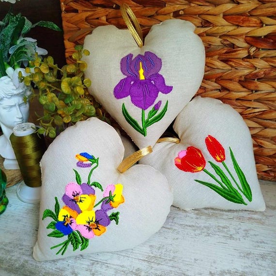 ITH Floral hearts Machine embroidery designs - Instant download files