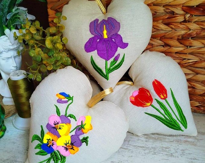ITH Floral hearts Machine embroidery designs - Instant download files
