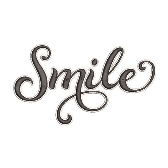 Smile machine embroidery design file - instant download