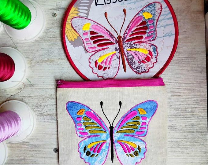 Butterfly applique set Machine embroidery designs - Instant download files