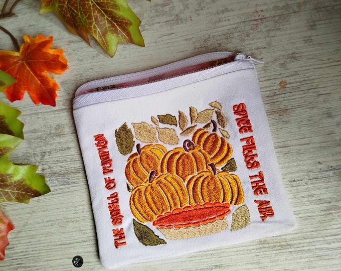 ITH Pumpkin - Fully lined - purse Machine embroidery design -  Instant download file