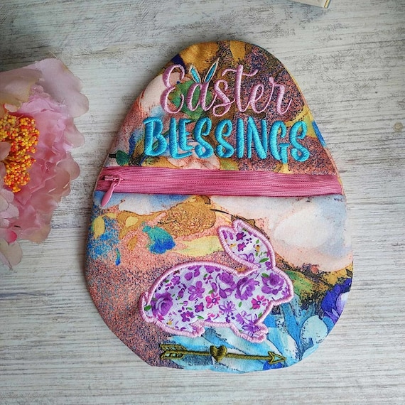 ITH Easter blessings purse Machine embroidery design - Instant download file