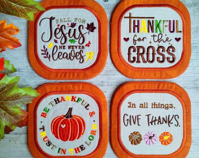 ITH Thanks square mugrugs Machine embroidery designs - Instant download files