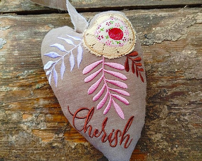 ITH Cherish heart ornament Machine embroidery design - Instant download file