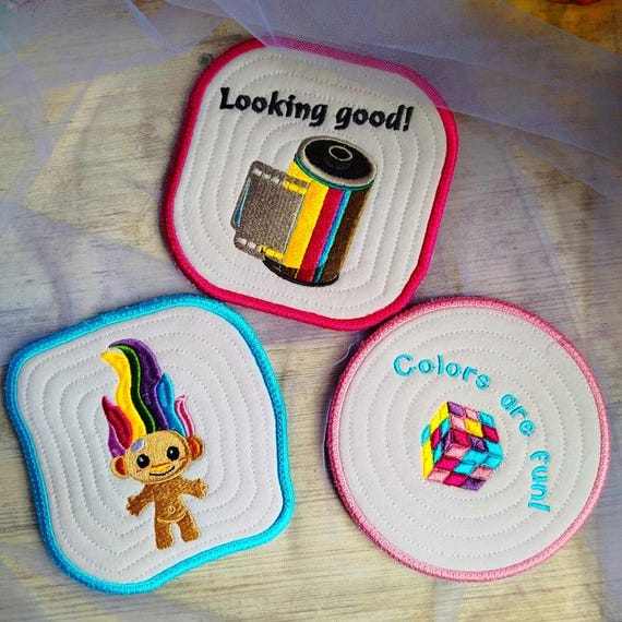 ITH 90s coasters Machine embroidery designs - Instant download files