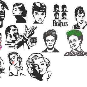 Embroidery designs bundle of Celebrities - instant download