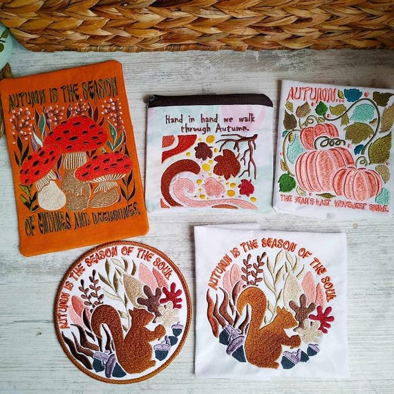 Fall set Machine embroidery designs - Instant download files