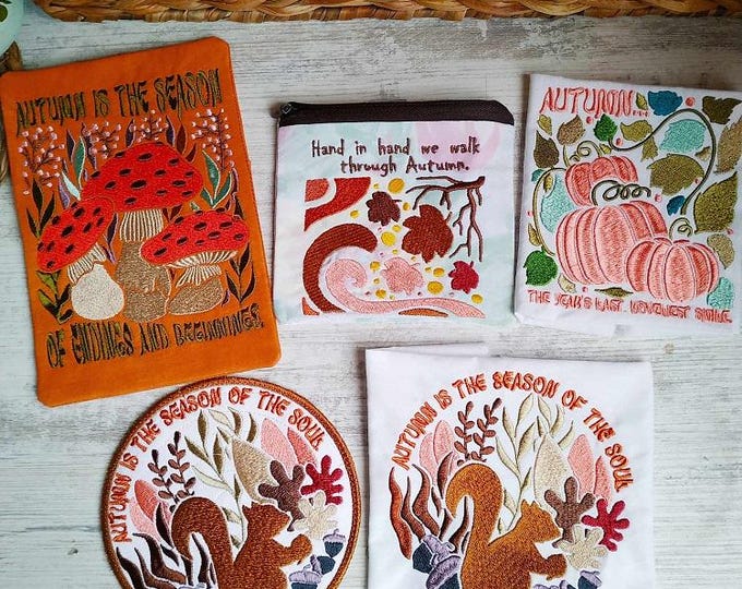 Fall set Machine embroidery designs - Instant download files