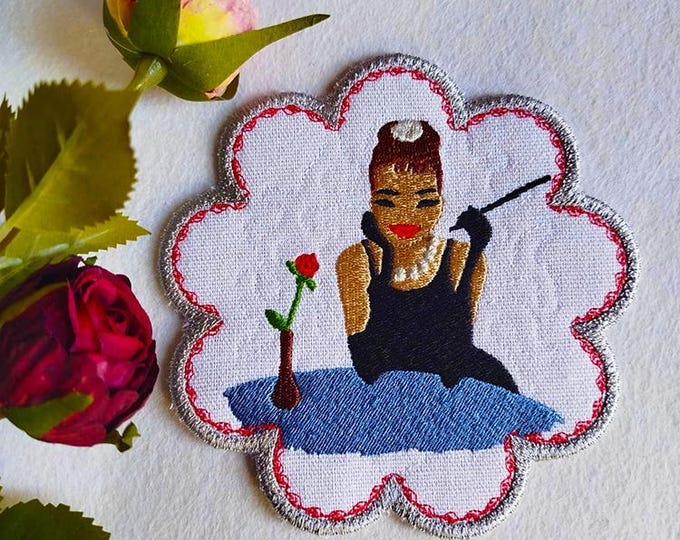 ITH Audrey coaster Machine embroidery design - instant download file