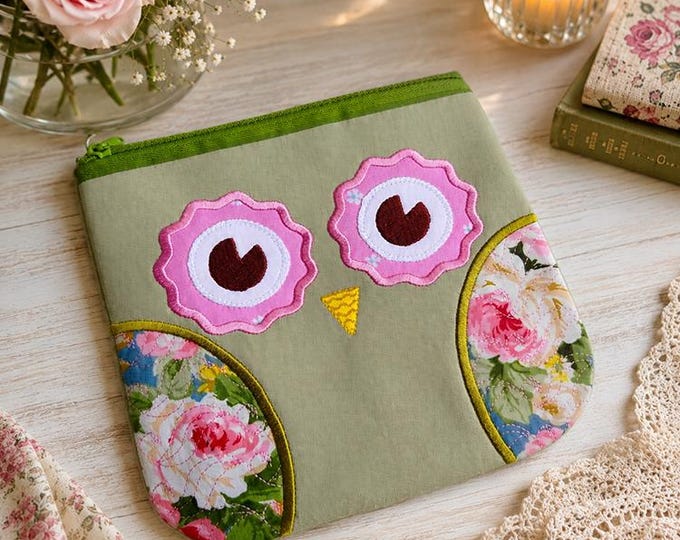 ITH Sweet owl purse Machine embroidery design - Instant download file