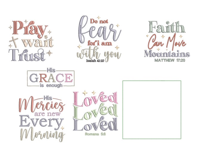 Biblical sayings Machine embroidery designs - Instant download files