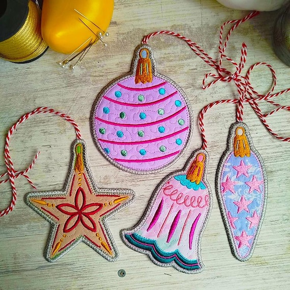 ITH Fairy tale Christmas applique ornaments Machine embroidery designs - Instant download file