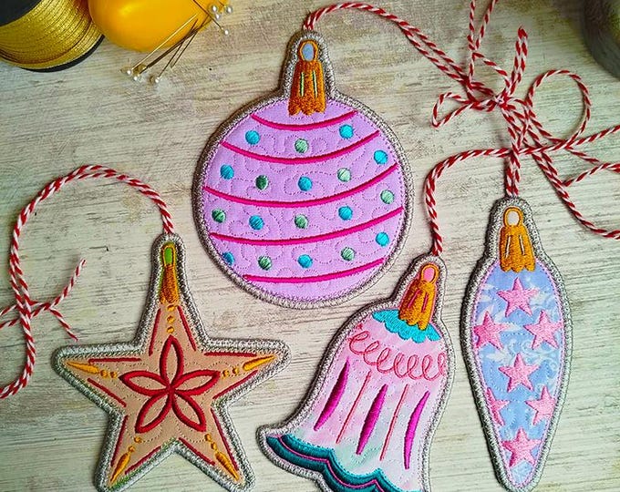 ITH Fairy tale Christmas applique ornaments Machine embroidery designs - Instant download file