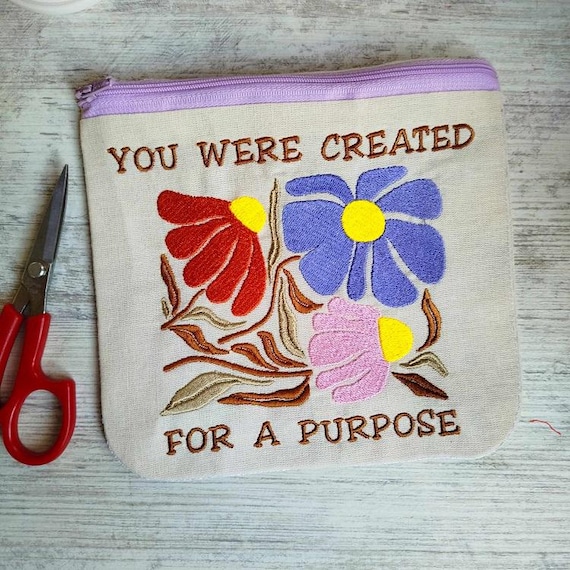 ITH Created for a purpose fully lined purse Machine embroidery design - Instant download file