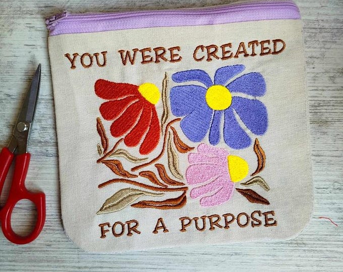 ITH Created for a purpose fully lined purse Machine embroidery design - Instant download file